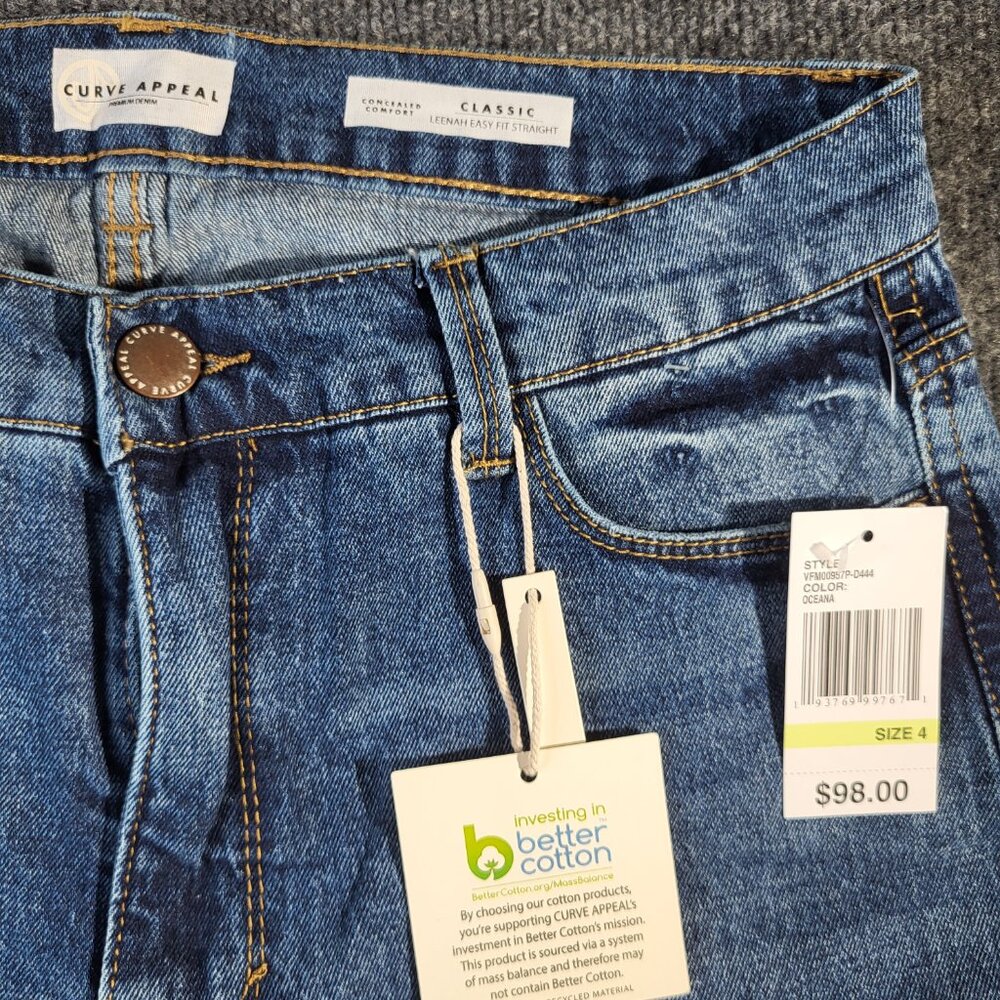 Curve Appeal Women's Jeans Size 4 Leenah Easy Fit Straight Oceana 4/27 - Picture 5 of 9